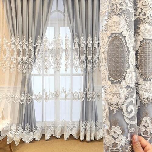 Tiyana Custom European Style Luxury Grey Double Layer Curtains For Living Room Bedroom Window Treatment Bay Window Decro #4