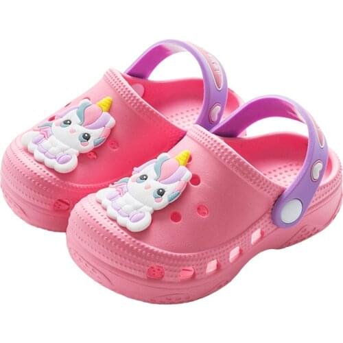 Suihyung 2021 New Childrens Garden Shoes Boys Girls Cute Cartoon Sandals Baby Toddler Beach Cave Shoes Kids Unicorn Slippers
