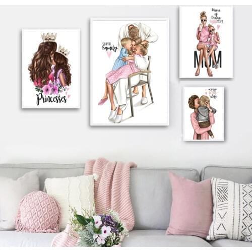 Modern art fashion female Princess poster and print canvas painting fashion letter wall living room home decoration painting