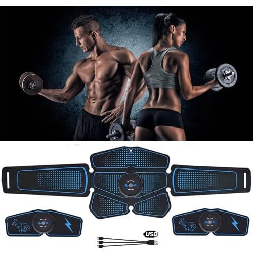 Smart EMS Abdominal Muscle Stimulator Toner Rechargeable Abdominal Vibrating Belt Hip Trainer Massage Electrostimulation Fitness