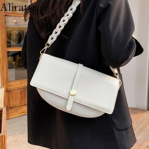 Alirattan New PU Leather Saddle Bag For Women Fashion Design Luxury Brand Shoulder Messenger Bag High Quality Travel Wallet INS