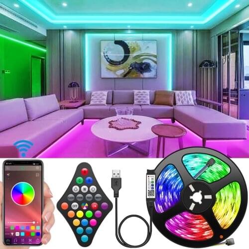 USB LED Strip Lights RGB 5050 2835 2M-10M Phone APP Control Led Flexible Lamp 5V Tape Ribbon Diode For TV BackLight Home Party