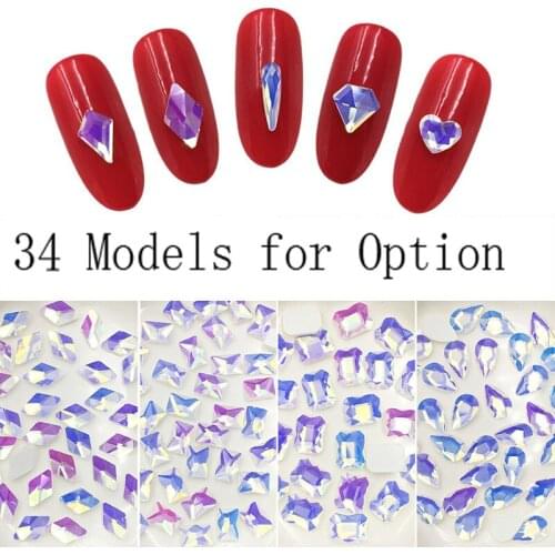 Swarovsky 144Pc Fancy Diamond White Colorful Nail Stone Strass Rhinestones Glitter Nail Art 3d Decoration Jewelry