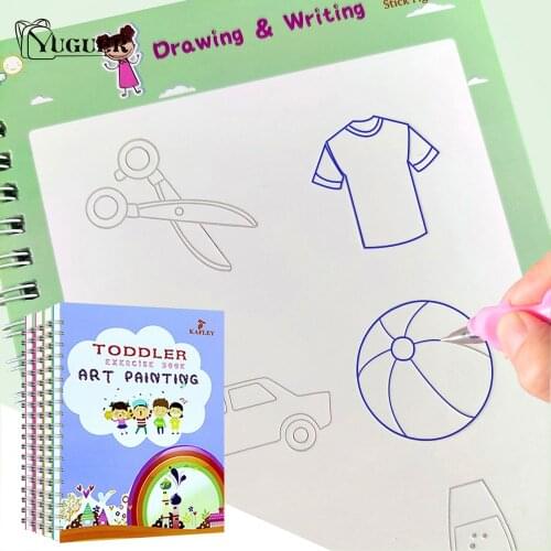 4 PCS Children Copybook Handwrite Practic Reusable Painting Book Magic Books For Calligraphy Write Math Textbook Calligraphy Toy