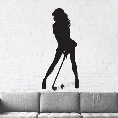 Golf Girl Custom Golf Balls Wall Decal Vinyl Men Women Gifts Beautiful Golf Sport Wall Sticker for Bedroom Golf club Decor B124