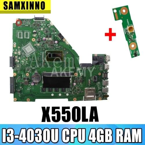 X550LA Motherboard I3-4030U CPU 4GB RAM EDP For Asus A550L X550LD R510L X550LC X550L X550 laptop Motherboard X550LA Mainboard