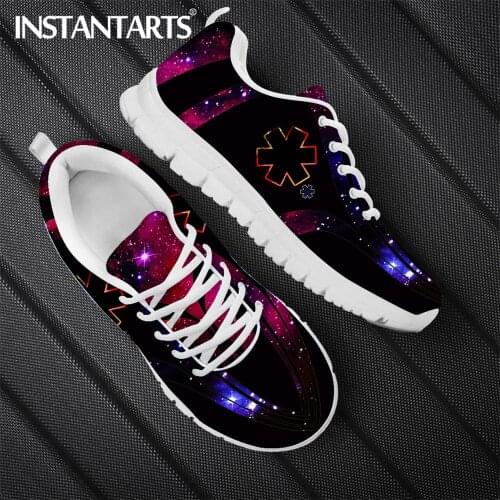 INSTANTARTS Galaxy Paramedic EMT EMS Print Casual Women Shoes Mesh Medical Nurse Sneakers Lightweight Flats Walking Shoe Mujer