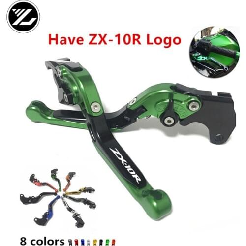 ZX-10R)logo For kawasaki ZX-10R 2004-2005 2006-2015 2016 CNC Motorcycle Accessories Adjustable Brake Clutch Levers