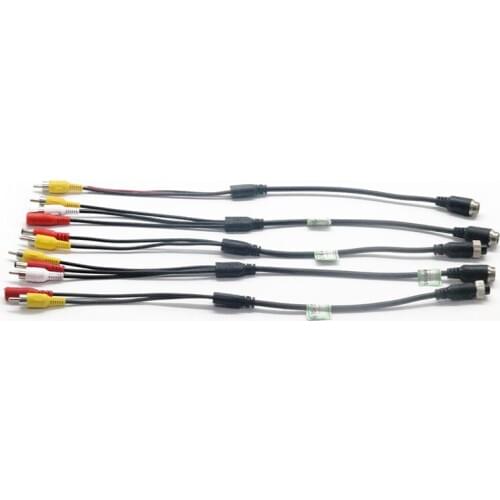 1pcs Male and female head 4 core car monitoring video line AV head DC head adapter cable Camera power extension cable