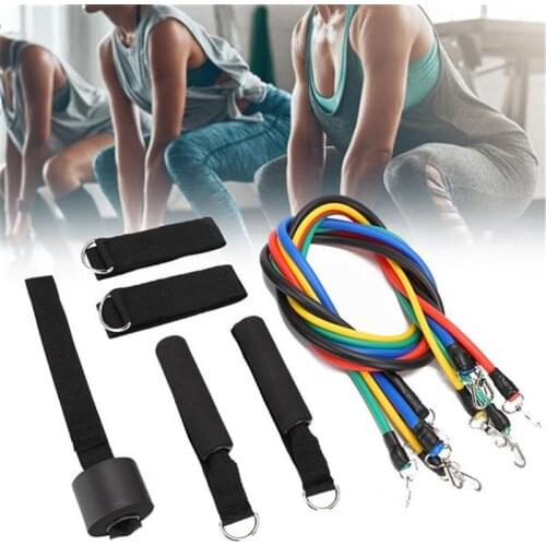 11Pcs/Set Latex Tubes Resistance Bands Home Gym Strength Training Pull Rope Yoga Tension Band Fitness Equipment