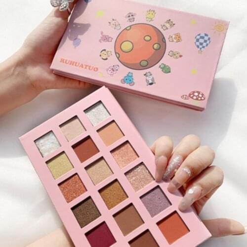 18 Color Eye Shadow Makeup Cosmetics Matte Glitter Eyeshadow Palette Shimmer Shine Pink Pearlescent Waterproof Sequin Gift TSLM1