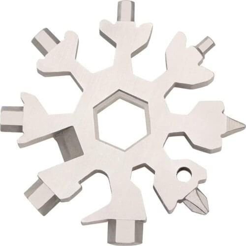 18 in 1 snowflake multi wrench tool keyring key ring spanner hex wrench 18-in-1 Stainless Multi-tool