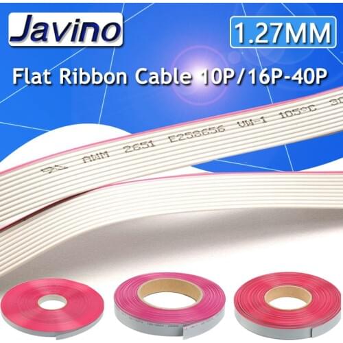 2Meter 10P/12P/14P/16P/20P/40P 1.27mm PITCH Grey Flat Ribbon Cable 6/8/10/16/20/40 Pin 28AWG WIRE for IDC FC 2.54MM Connector