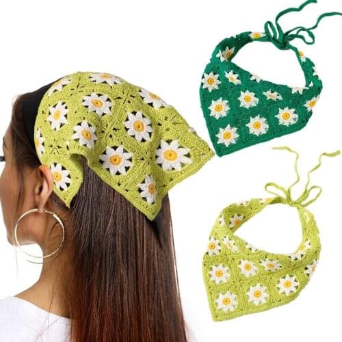 2021 Fashion New Braided Triangle Hair Scarf Bandana Women Knitting Flower Turban Hair Band Hair Accessorie резинки для волос