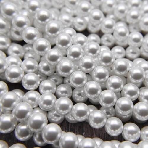 3-16mm DIY Imitation Pearl Beige Beads Various Size Round ABS Loose Beads With Holes For Jewelry Making Sewing Garment Handmade
