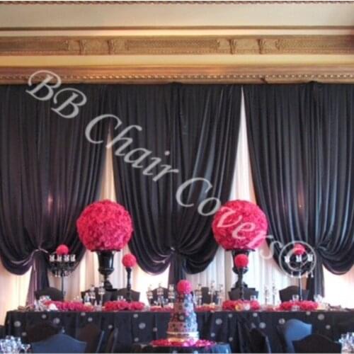 3M(H) * 8M(W) Black color Wedding Backdrop wedding Stage curtain wedding decoration