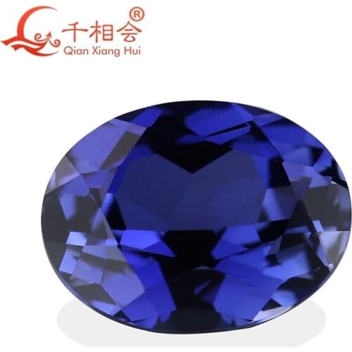 33# light blue Natural cutting oval shape artifical sapphire corundum gem stone for jewelry making