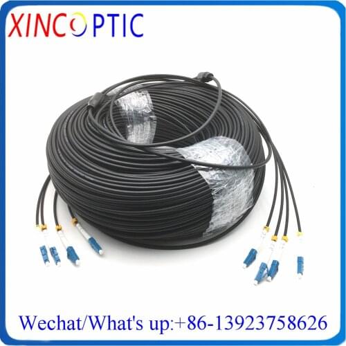 40M,4C/4F SM 9/125,OS1,G657A,LSZH/TPU Jacket,LC/ST/SC/FCUPC 4.0mm Armored 4Core Single Mode Fiber Optic Patch Cord Cable Jumper