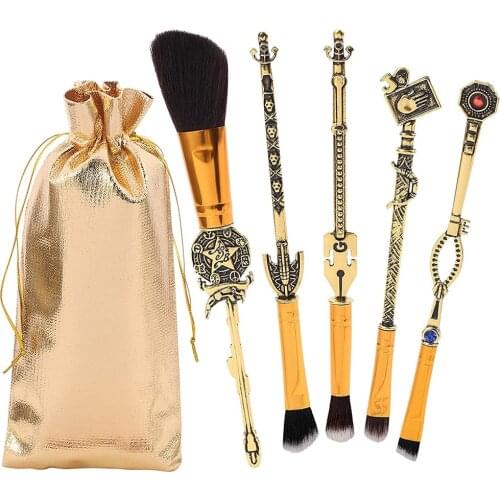 5pcs/set Anime JoJo Bizarre Adventure Makeup Brush Cosplay Accessories Foundation Blending Brush Female Makeup Tool with bag