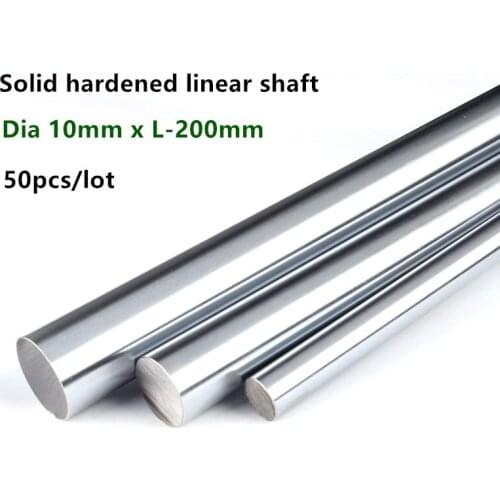 50pcs linear shaft rod Dia 10mm x length 200mm Cylinder Chrome Plated Liner Rods axis round bar SFC10x200mm CNC parts 3D printer