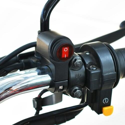Aluminum Motorcycle 22mm Handlebar Headlight On / Off Button Light Switch 12v Waterproof Motorcycle Accessories with light