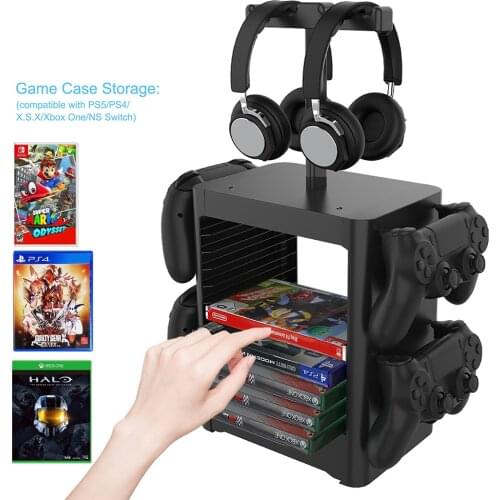 PS5 PS4 Nintend Switch Console Accessories Case Storage Stand Nintendoswitch Game CD Disc Joycon Pro Controller Holder Tower