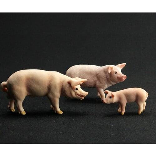 Kids Toy Farm Animal Model Pig Family 3pcs/set Animal Action Figures Educational Figure Toy Gift for Children