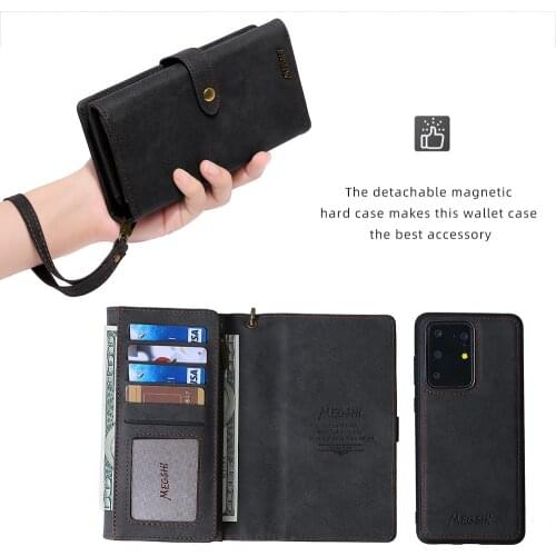 MEGSHI-016 Wallet Adsorption PU Leather Phone Case back cover for Huawei Mate20 Mate30 Mate30 Mate40 P20 P30 P40 Pro Lite