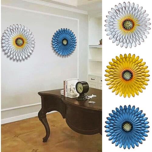 Art Background Metal Flower Painted Wall Ornaments Home Decoration Sculpture Sofa Yellow Living Room Household Products Nordic