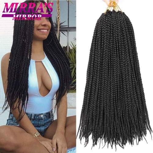 Box Braids Crochet Braids Hair Extensions Synthetic Braiding hair 3X Box Braid Crochet Hair 14/18 inch 1cm 22 Strands/Pack