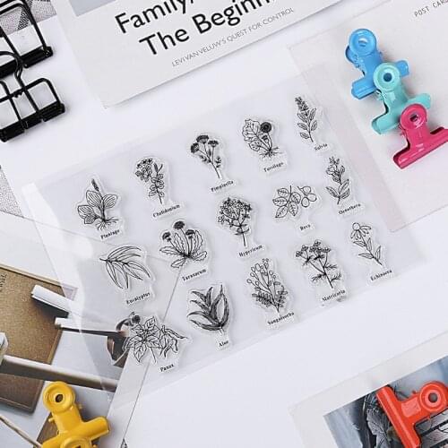 Leaves Transparent Silicone Clear Rubber Stamp Cling Diary Scrapbooking DIY U7ED