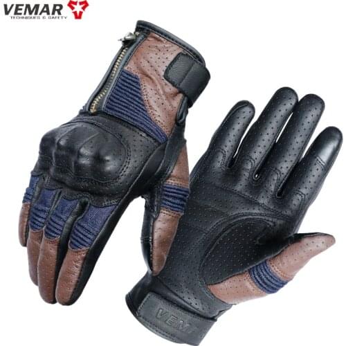 Motorcycle Gloves Leather Men Moto Racing Gloves 100% Real Leather Bicycle Cycling Motorbike Motocross Riding Gloves