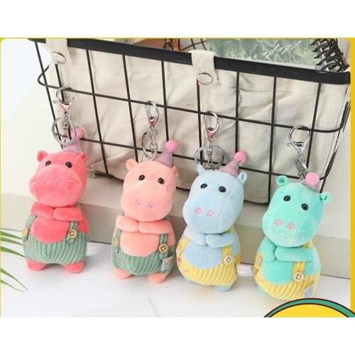 Creative new sling cartoon hippo mobile phone decoration crib pendant comfortable decompression plush toy gift for friend