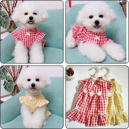 Dog Pets Clothing Summer Dog Dress Cat Skirt Chihuahua Yorkie Clothes Small Dog Outfit Poodle Pomeranian Schnauzer Pet Dresses