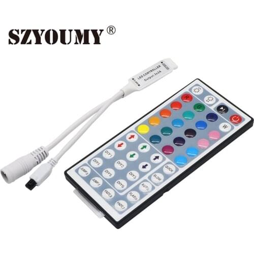 SZYOUMY 10 Packs 44 Keys RGB Mini Controler DC12V 6A IR Remote Controller For RGB LED Light
