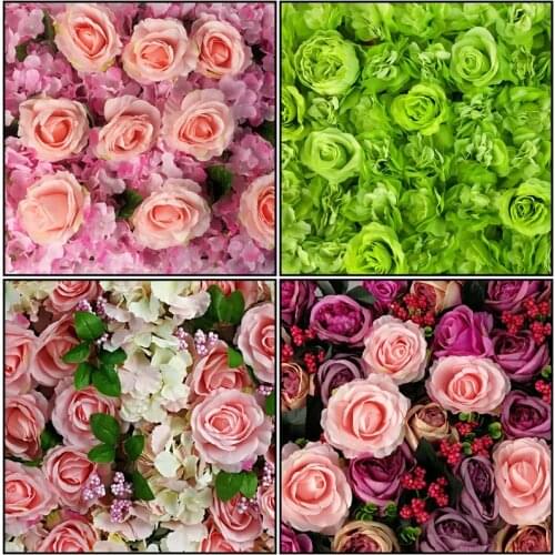 40x60cm Silk Rose Flower colorful Artificial Flower for Wedding Decoration Flower Wall Romantic Wedding Backdrop decoration