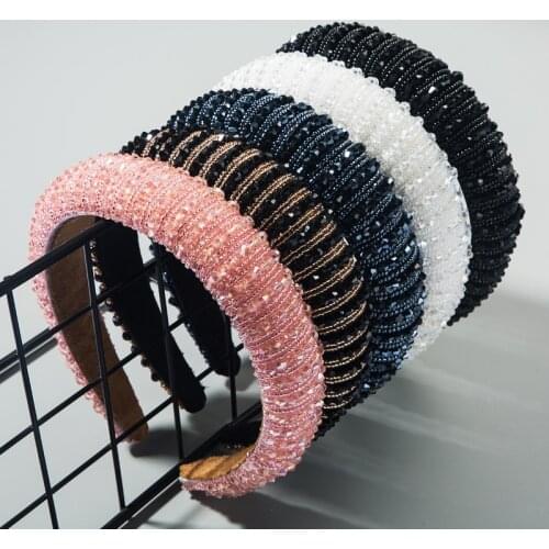 Boho Chic Rhinestones Headbands For Women Luxury Crystal Padded Headdress Sparkly Limited Edition Hair Accessories