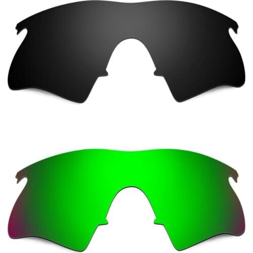 HKUCO For M-Frame Heater Sunglasses Replacement Polarized Lenses 2 Pairs - Black & Green