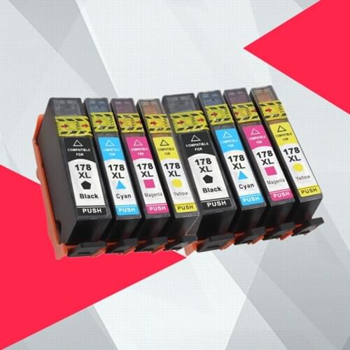 8PK compatible Ink Cartridge for HP 178 for HP178 178XL Photosmart 5510 5515 6510 7510 B109a B109n B110a Printer