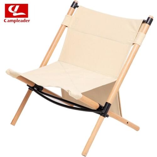 Outdoor Leisure Chair Portable Fishing Camping Solid Wood Folding Chair Beech Stool Fishing Chair