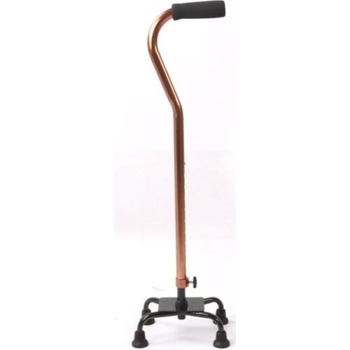 Walking stick for the elderly pure aluminum alloy bronze telescopic four legged walking stick for the elderly and disabled