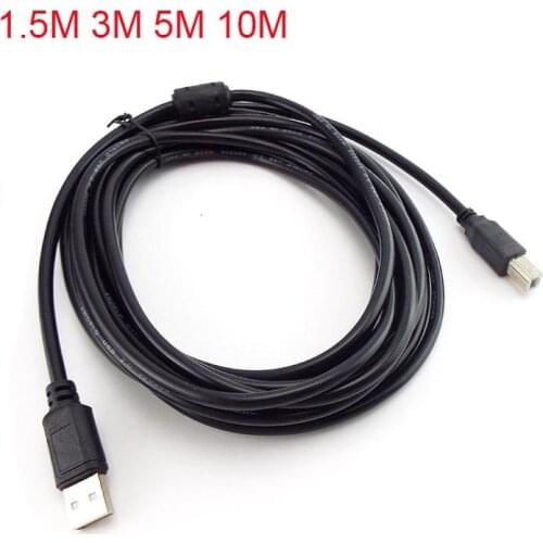1.5/3/5/10M USB High Speed 2.0 A To B Male Cable for Computer Printer Cord 3 feet Plug and Play