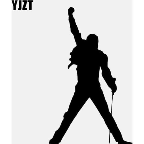 YJZT 7.9CM*13CM Music Rock Freddie Mercury Decal Vinyl Car Sticker Black/Silver C3-0582