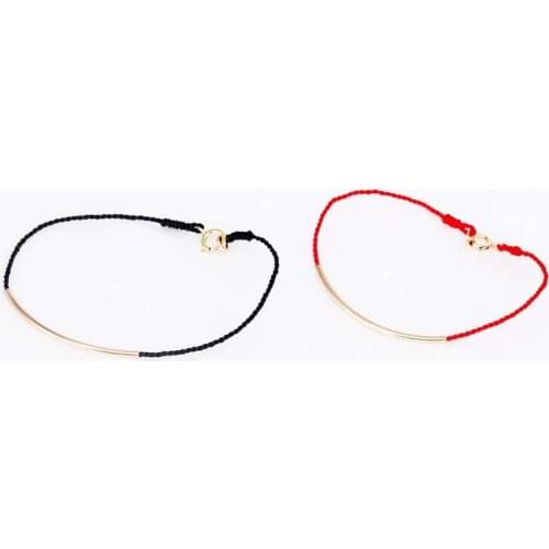 B01-002B yellow gold Summer redline bracelet for kids women Austrian cubic zircon charms bracelets & bangles