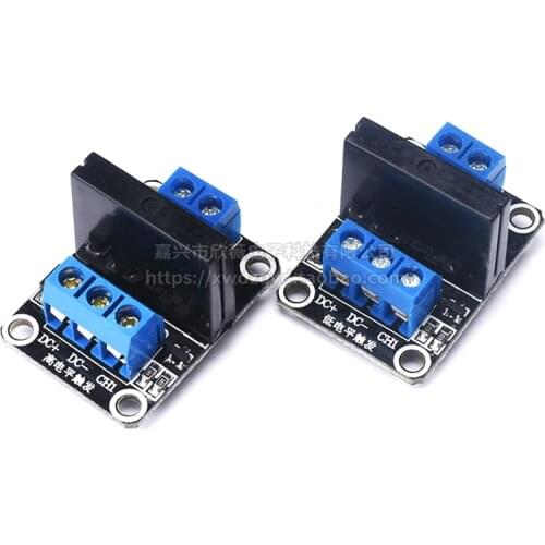 1PCS/lot 1 way solid state relay module DC controlled AC Low level trigger 5v 12v 24v