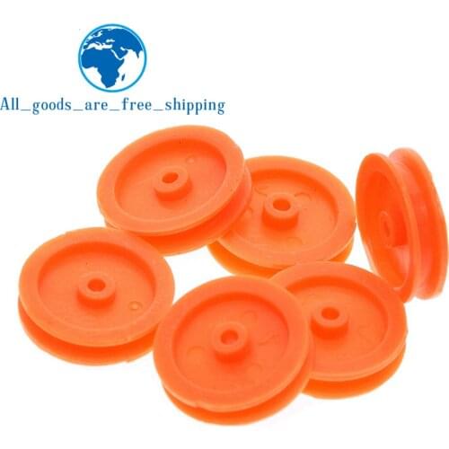 10pcs J347Y 2*17mm Yellow Plastic Model Belt Pulley DIY Micro Motor Transmission Parts Gear Box Mating Parts