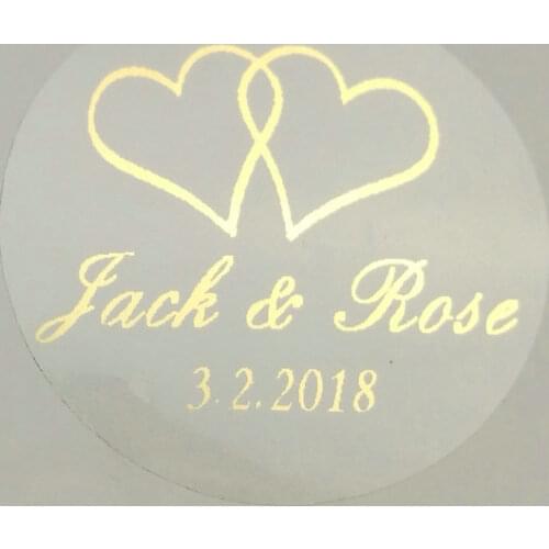 150pcs 30mm Customize Gold Printing Personalised Clear Transparent Wedding Engagement Invitation Envelope Seals Sticker