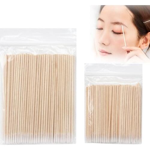 500 pcs Disposable Ultra-small Cotton Swab Lint Free Micro Brushes Glue Removing tools Eyelash Extension women Make Up Brush