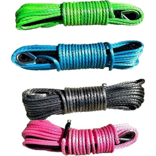 8mm x 30m all kinds of colors synthetic winch rope free shipping