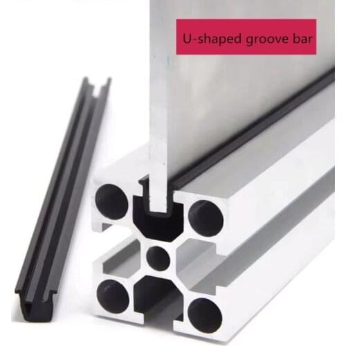 Aluminum fixed glass U-groove sealing strip, aluminum profile accessories U-shaped clamp strip, glass PC board